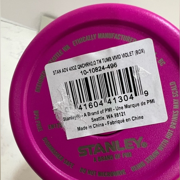 Stanley Vibrant Pink Tumbler with Orange Accent - Picture 13 of 13